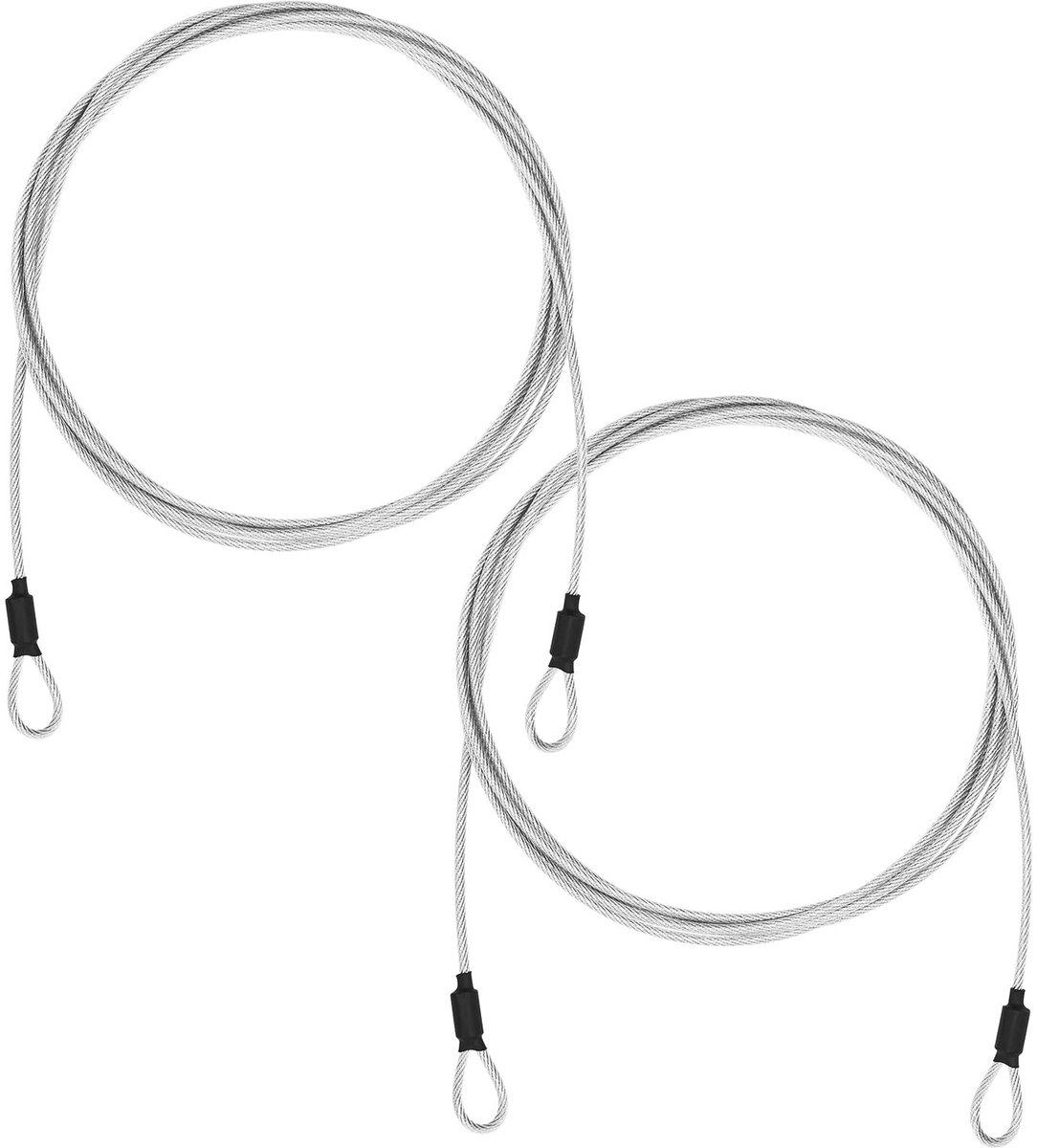 Dailygoods- Fietslock 3 m - Dubbele Loop Beveiliging - Roestvrij Staal - Antiroest - Ideaal voor Fietsen/Buitenmeubels - 2 Stuks - Beveiligingskabel