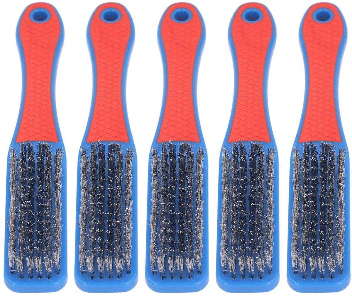Dailygoods- Draadborstel Effectieve Reiniging - 5-delige Borstelset - Roestvrij Staal - Houtbewerking - Duurzaam - Schokbestendig