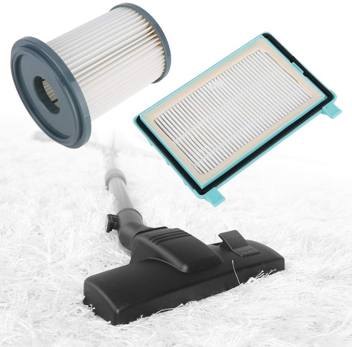 Dailygoods- Stofzuigerfilter HEPA-filter - Actieve Kool - Huishoudelijke Stofzuigerfilter - Filterelement - Filterzeef - 99% Reinigingsefficiëntie - Geschikt voor FC8732/FC8734/FC8736/FC8748