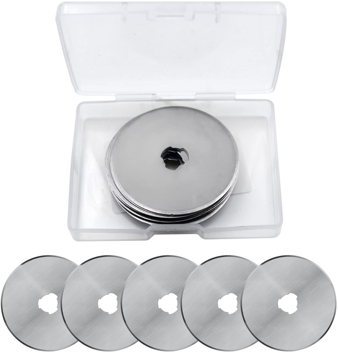 Dailygoods- Reservemesjes 15 Stuks - Rolmes - Ronde Messen - Roestvrij Staal - 45 mm - Vervangbare Messen