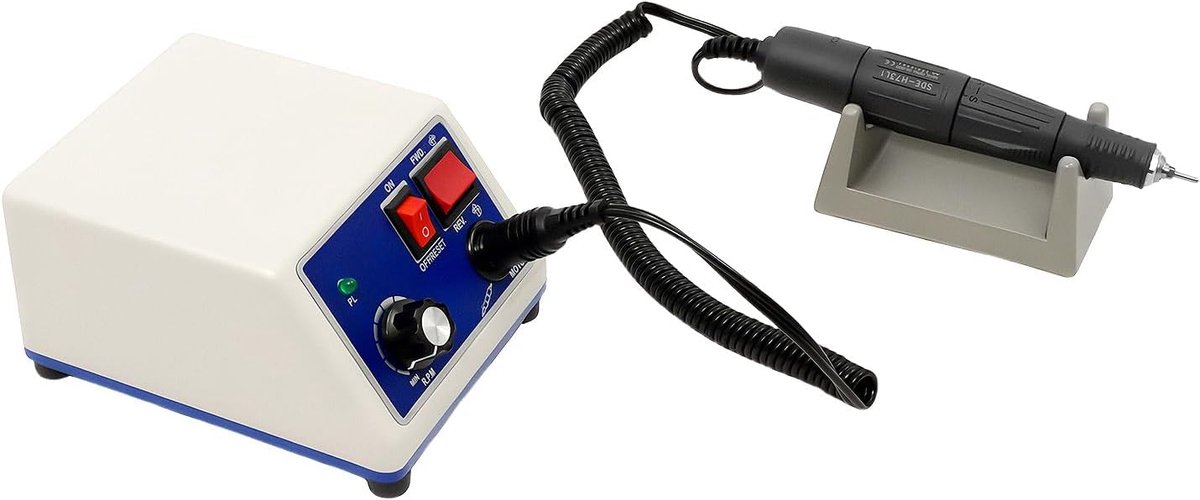 Micromotor Gereedschap - Elektrisch Roterend - Slijpen Polijsten - Traploze Snelheid - 35000 Tpm - Blauw Zilver
