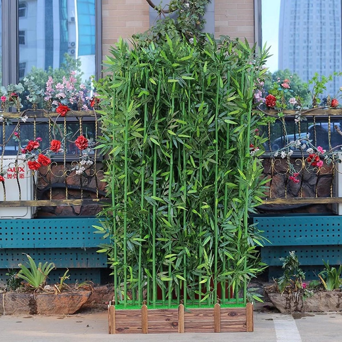 Kunstplanten in potten - Nep bamboe - Privacy creëren - Natuurlijke look - 100cm lengte - 