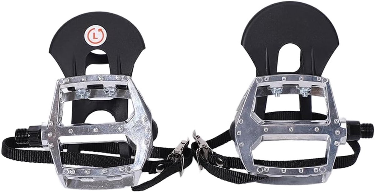 Hometrainer Pedalen - Fiets Pedalen - Indoor Fitness - Antislip Voetplank - 9/16 Inch - Zilver