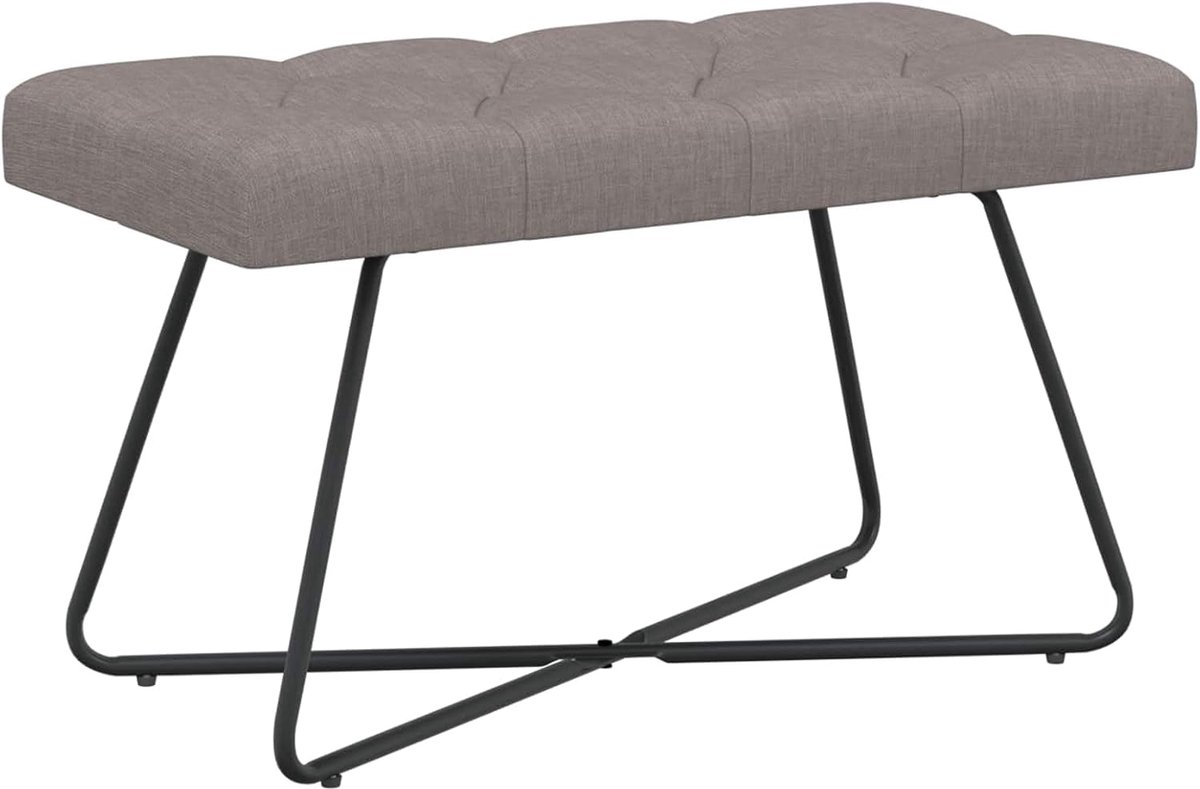 Gestoffeerde Bank - Zitmeubel Knopen - Ontspannen Zitten - Stijlvol Knoopdetail - 80 cm Breed - Taupe
