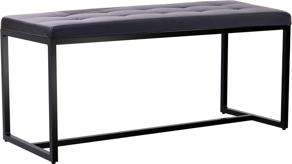 Zitbank - Moderne bank - Comfortabel zitten - Stabiel ijzeren frame - 100 cm breed - Zwart