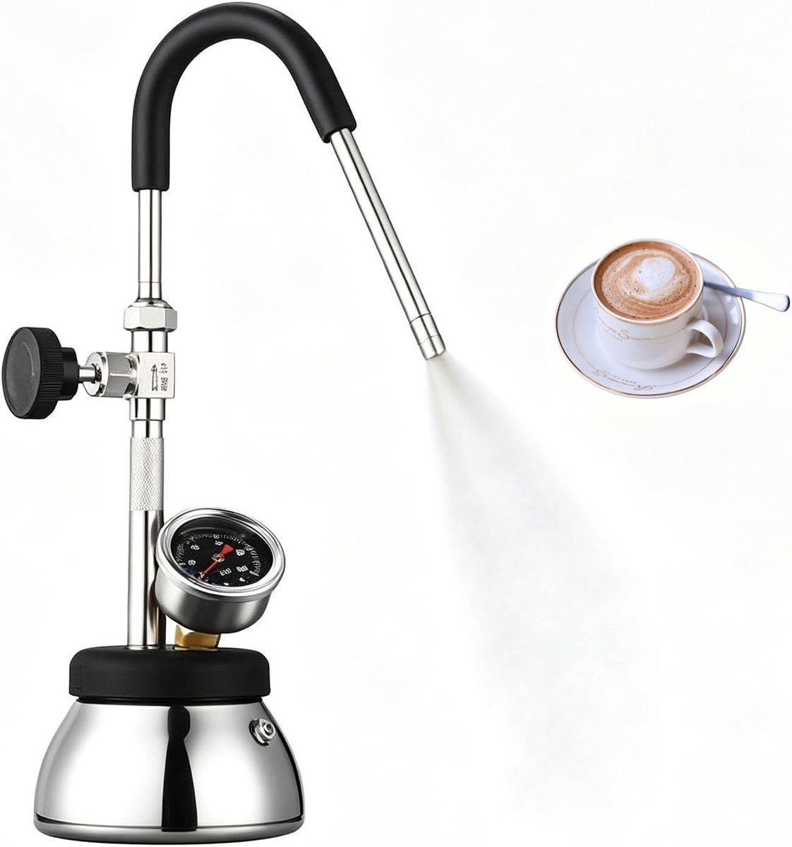 Stoomopschuimer Ketel - Melkschuim Maker - Latte Art Creëren - Inductie Compatibel - 330 M