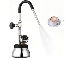 Stoomopschuimer Ketel - Melkschuim Maker - Latte Art Creëren - Inductie Compatibel - 330 Mm Hoog - Zilver
