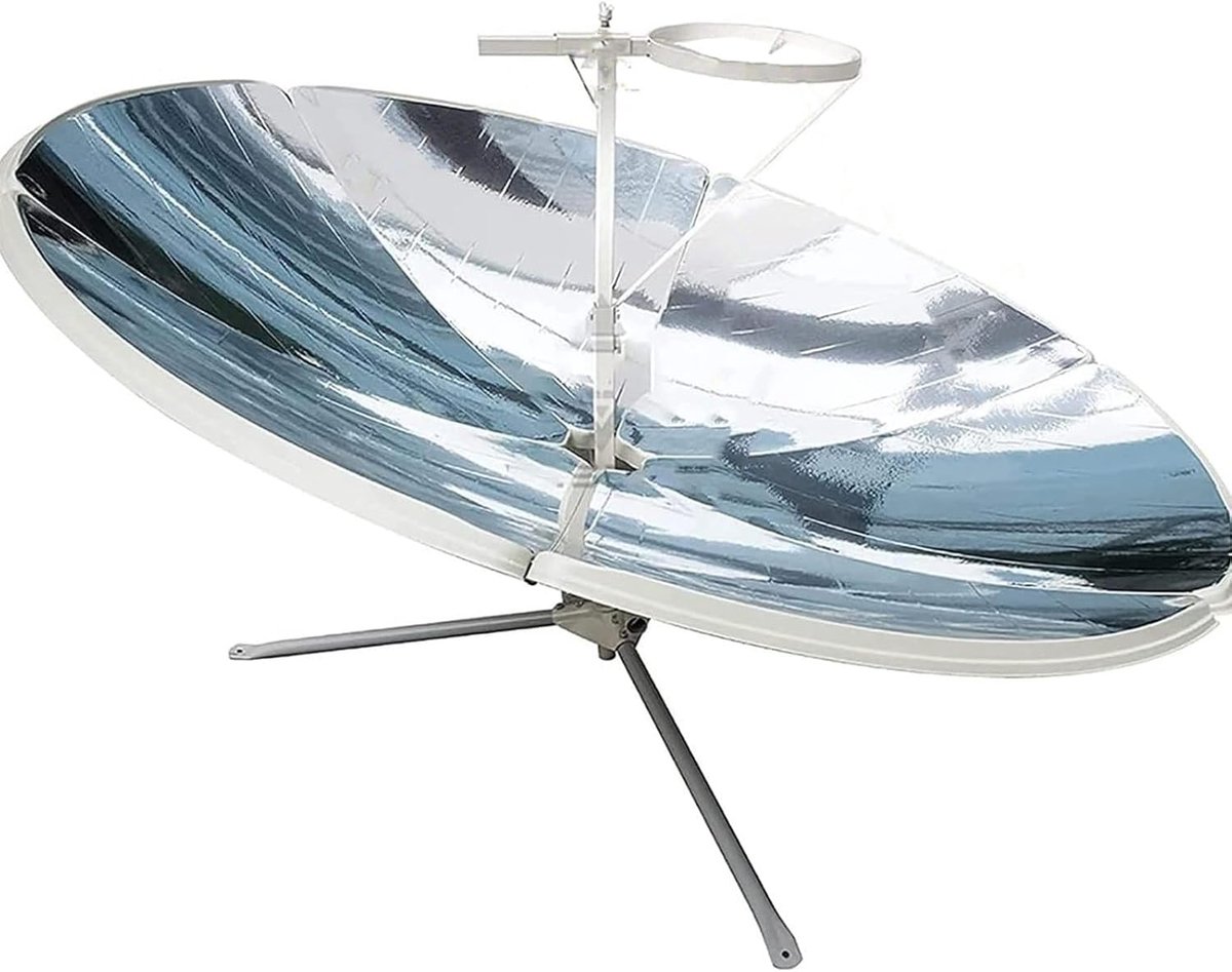 Zonneoven - Buiten koken - Kamperen Barbecue - Opvouwbaar - Diameter 150cm - Zilver