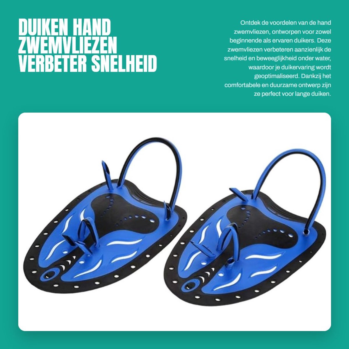 Dailygoods- Handpaddle Duikhandvin - Verstelbare Siliconen Beugel - Duurzaam TPR - Verbeterde Zwemsnelheid - Lichtgewicht - Comfortabel Ontwerp - Zwemvliezen