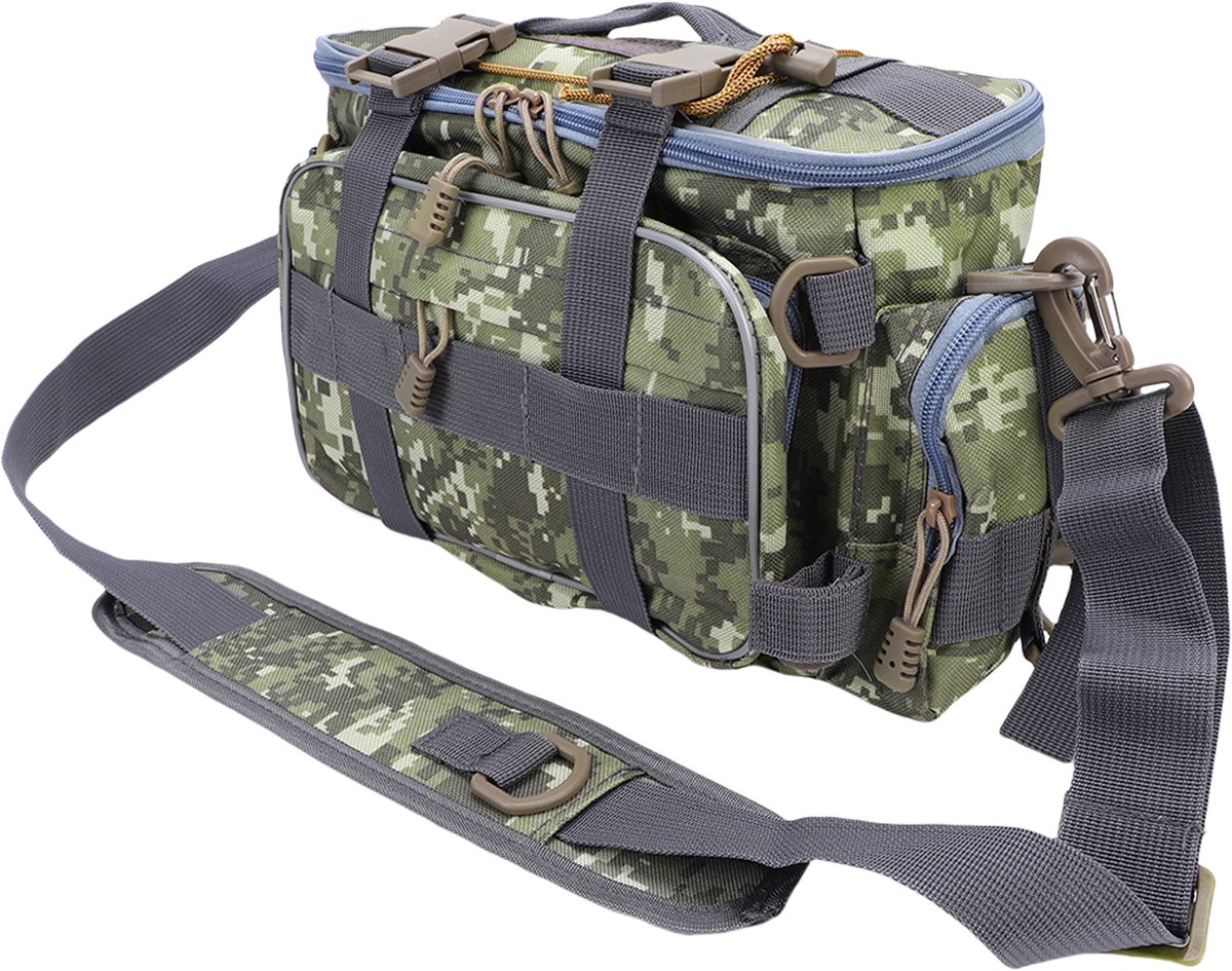 Vis Tackle Bag – 40x20x17 cm – Georganiseerde Opbergruimte – Dubbele Rits Indeling – Voor Vissen en Outdoor