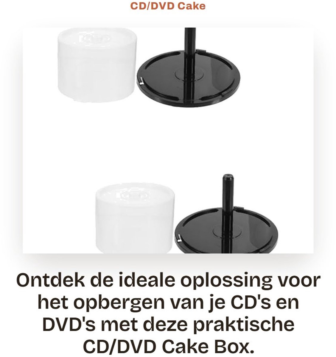 Dailygoods- CD-Spindel 100 Schijven Capaciteit - CD/DVD-Houder - Lege DVD-Opbergemmer - Transparant - Kunststof - Robuust - Cd-opberghouder