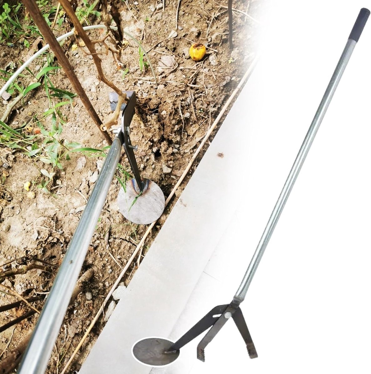 Lange steel onkruidtrekker - Wortelverwijderaar tuingereedschap - Onkruid verwijderen - Hefboomwerking inspanningsbesparend - 2.65 kg - Zwart