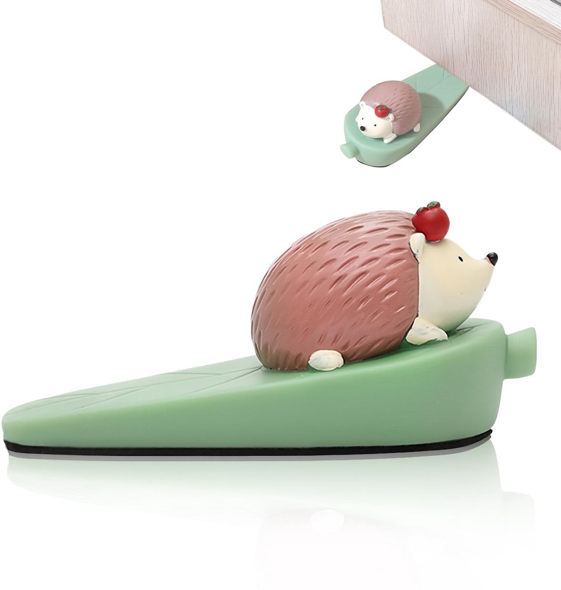 Dailygoods - Deurstopper, 2 stuks grappige dierendeurstoppers, decoratieve deurstopper, decoratieve deurstopper met cartoon, schattige deurstoppers voor thuiskantoor (heide)