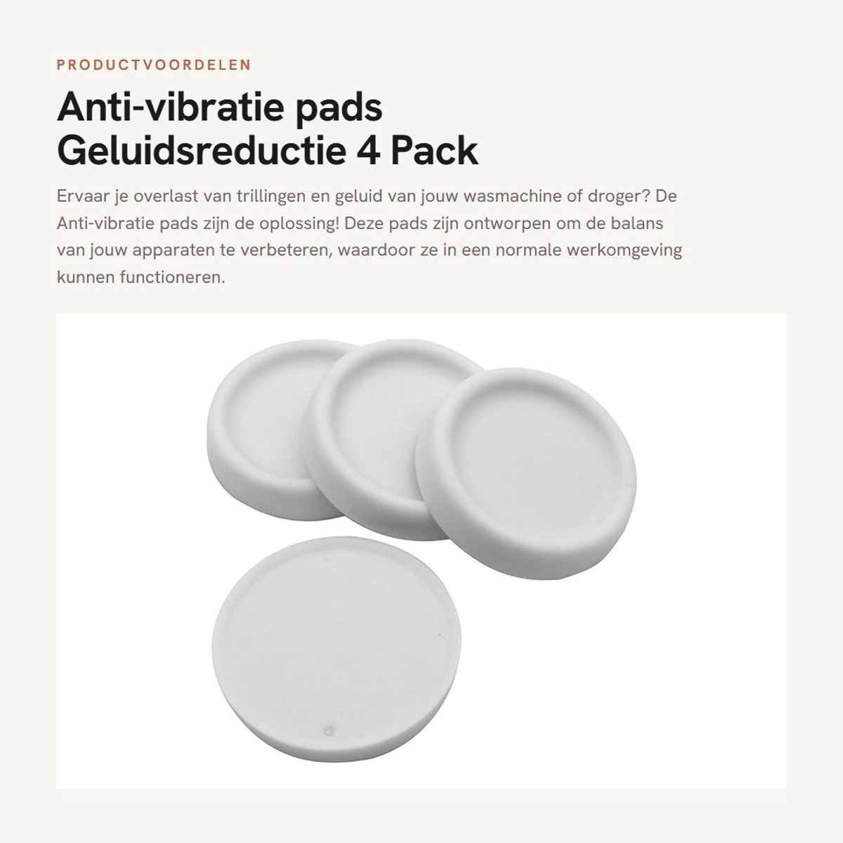 Dailygoods- Anti-vibratie Pads - Trillingsdempers Wasmachine - Trillingsdempers Droger - Trillingsmat - Universele Toepassing - Hoogwaardig Materiaal
