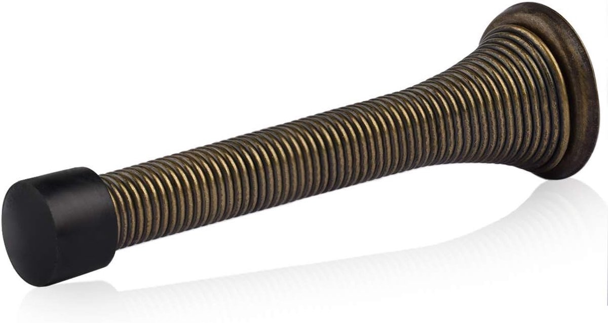 Deurstopper - Veer Stopper - Muren Beschermen - Rubberen Bumper - 3-1/8 inch - Antiek Messing