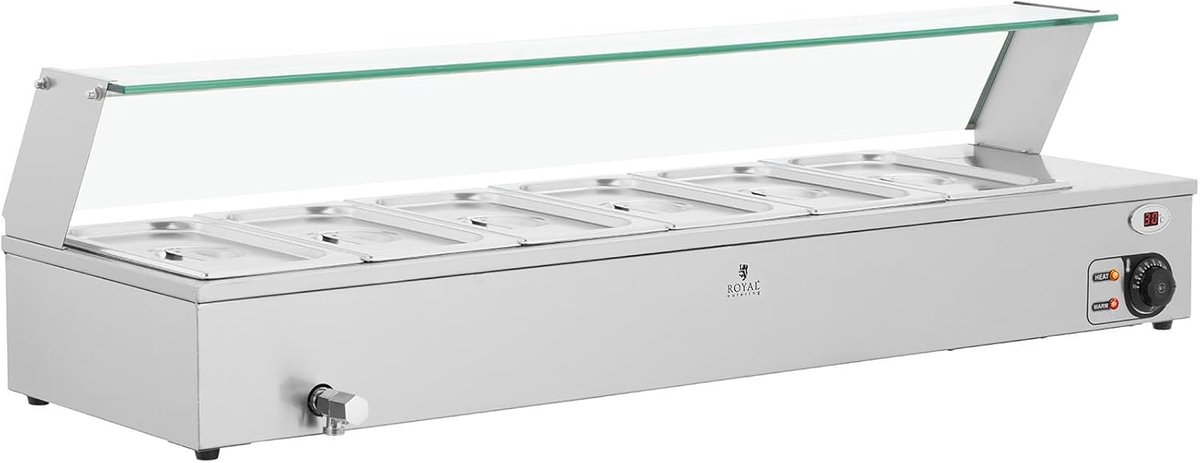 Bain Marie - Warmhoudapparaat Horeca - Warme Gerechten Serveren - 6 GN Bakken - 21 Liter - Zilver