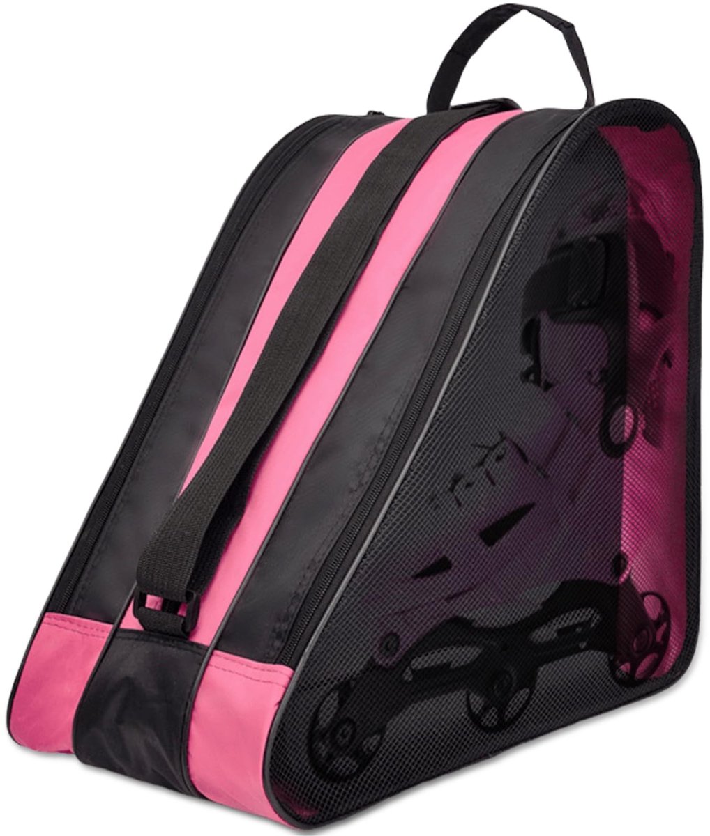 Dailygoods- Rolschaatstas lichtgewicht - verstelbare draagriem - ademende schaatstas - geschikt voor dames/heren/kinderen - praktische rugzak - comfortabel ontwerp