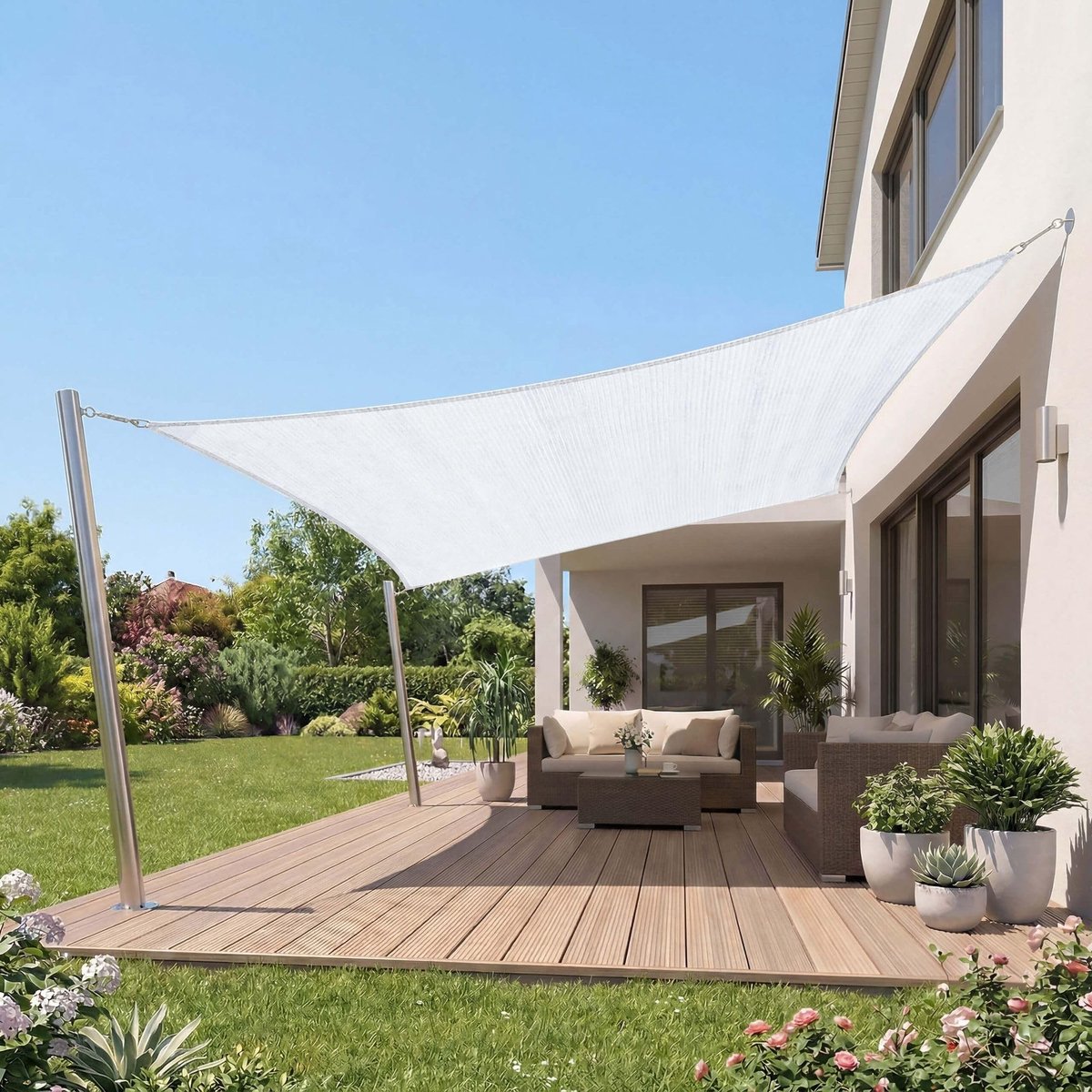 Dailygoods- Schaduwdoek Rechthoekig 2x3 m - HDPE 180 g/m² - Zonwering - UV-bescherming - Waterdoorlatend - Geventileerd - Schaduwzeil