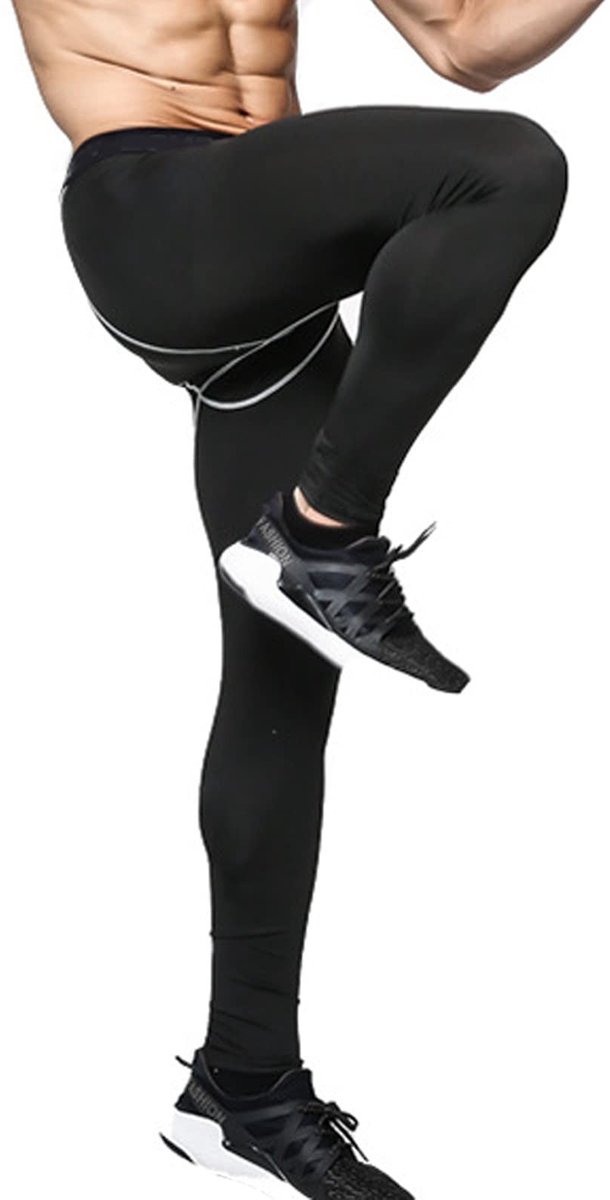 Dailygoods - Sneldrogende Sportlegging voor Heren van Polyester met Compressiefunctie — afbeelding 3