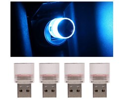 Dailygoods - USB Auto Sfeerverlichting - Mini LED Licht - Energiebesparend - Ice Blue - Interieurverlichting Kit - Geschikt voor Autos SUV's Vrachtwagens