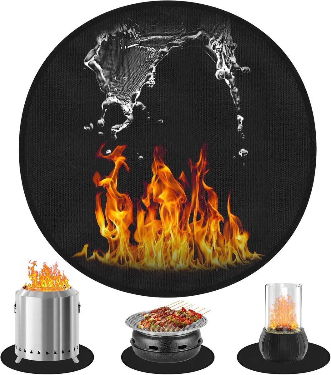 Ronde Vuurvaste Basis - Brandwerende Mat - Tafel Beschermen - Hittebestendig tot 1200°C - 50cm Diameter - Zwart