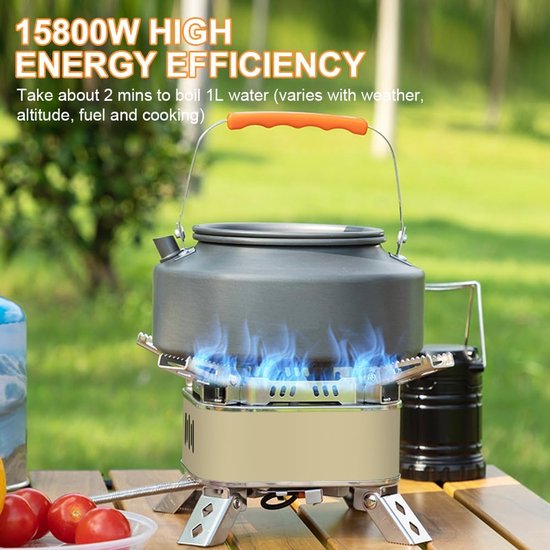 Campingfornuis Gas - Draagbaar Kooktoestel - Buiten Koken - Met Piezo Ontsteking - 18 cm - Zwart van Campingfornuis — afbeelding 2