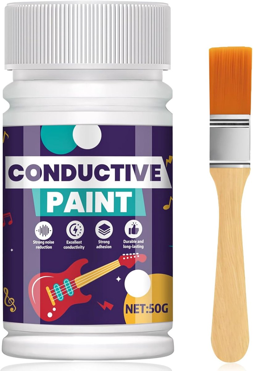 SnelShoppen - Conductive Paint - Elektrisch Geleidende Verf voor Gitaar Scherming, PCB Reparatie en DIY Toepassingen, Waterdichte Graphene Coating (50