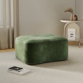 Hocker Fluwelen Bekleding – 96 x 69 x 45 Cm – Zacht Gestoffeerd – Groen – Voor Woonkamer En Appartement – Direct Klaar Voor Gebruik