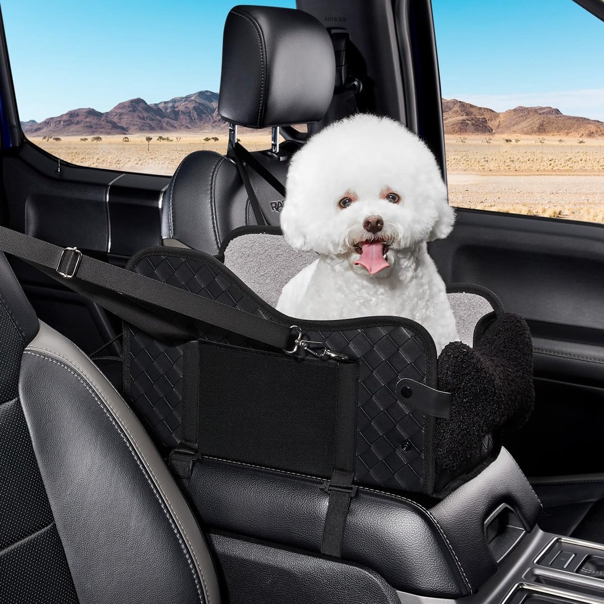 SnelShoppen - Dog Seat voor Kleine Honden en Katten, Veilig Dierzitje met Dubbele Bevestiging, Waterproof, Zijkanten met Opbergruimte, Snelle Montage