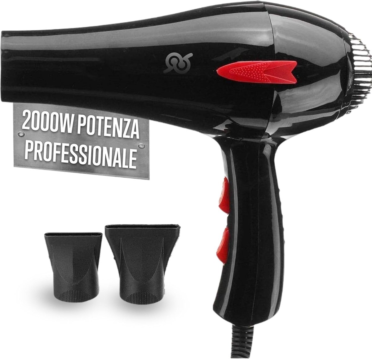 SnelShoppen - Professionele Föhn 2000W - Krachtige Haardroger met 2 Snelheden - Lichtgewicht en Diverse Kleuren - Voor Perfecte Styling Thuis of bij d