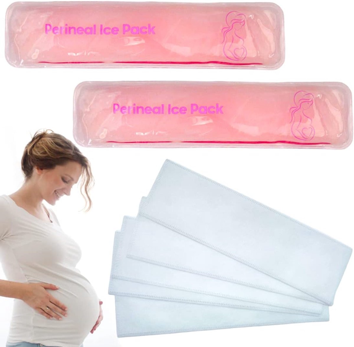 SnelShoppen - Herbruikbare Koude Packs voor Postpartum Pijnverlichting & Aambeien, Warm & Koud Pakket voor Vrouwen na Zwangerschap, 2 IJszakken en 3 W
