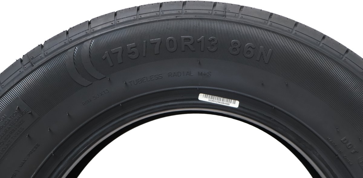 Tubeless band aanhanger - 175/70R13 - draagvermogen: 530 kg - 86N