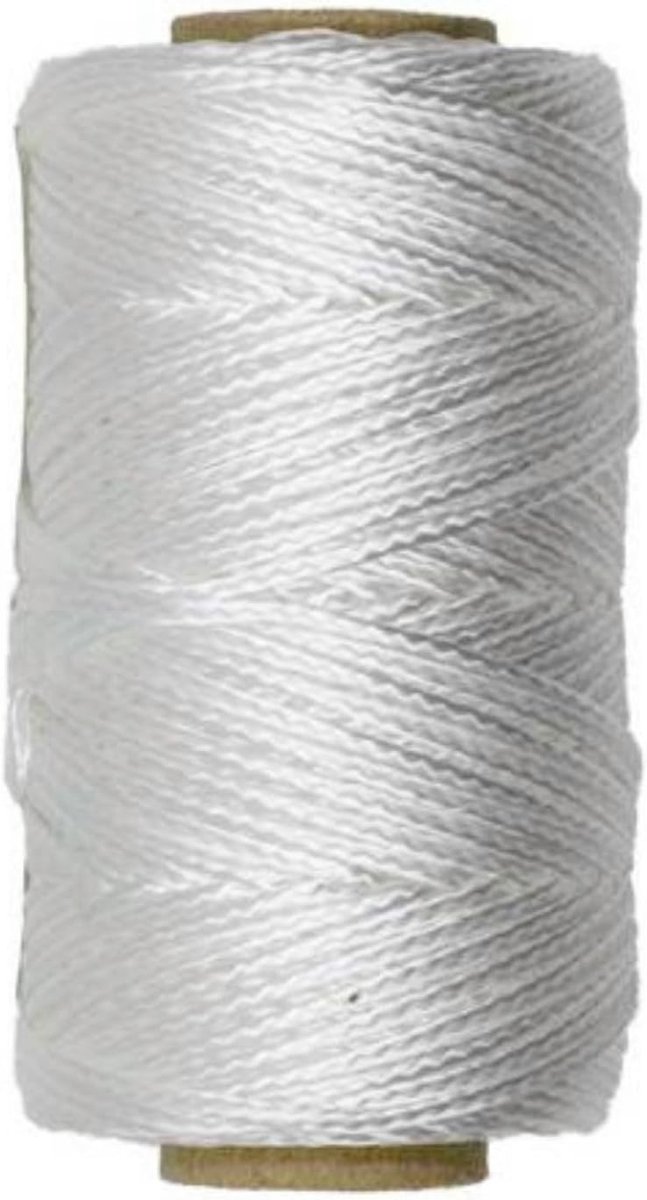 SnelShoppen - Touw 2 mm x 100 m Wit - Polypropyleen Koord met Zonbescherming - Sterk, Buoyant en Waterdicht - Ideaal voor Tuin, Camping, Feest en Klus