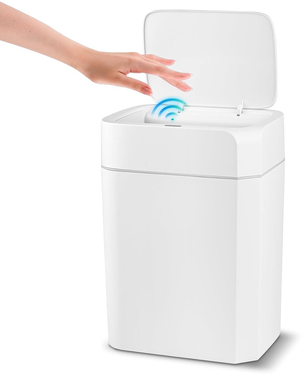 SnelShoppen - 16 Liter Vuilnisemmer met Sensor - Automatische Contactloze Vuilnisbak met Hand- en Knie Sensor - Stil, Robuust en Onderhoudsvriendelijk
