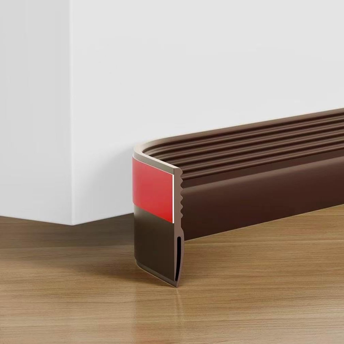 SnelShoppen - Deur Dichtstrip 4.5 x 100 cm - Zelfklevende Draagstrip - Bruin - Flexibele Silicone Deurafdichting voor Warmte- en Geluidisolatie