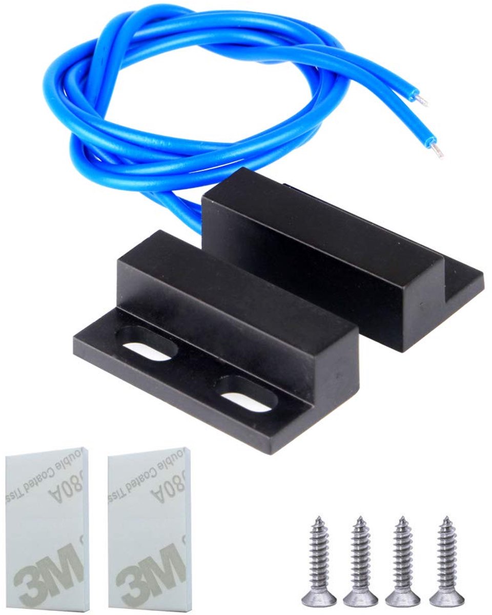 SnelShoppen - Gebildet Magnetische Schakelaar met Draad, 1 Set Ingebouwde Veiligheid Raam Deur Contact Sensor Alarm 100V-240V Aluminium Behuizing N.O.