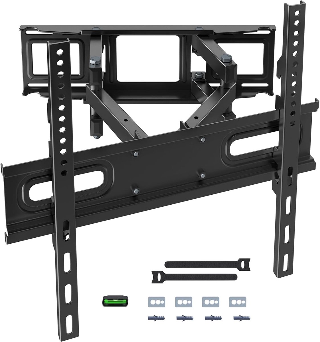 SnelShoppen - TV Wandbeugel Zwenk en Kantel, Ultra Sterke Dubbele Arm TV Houder voor 32-70 Inch Platte en Gebogen TV's tot 50kg, VESA 400x400mm, Water