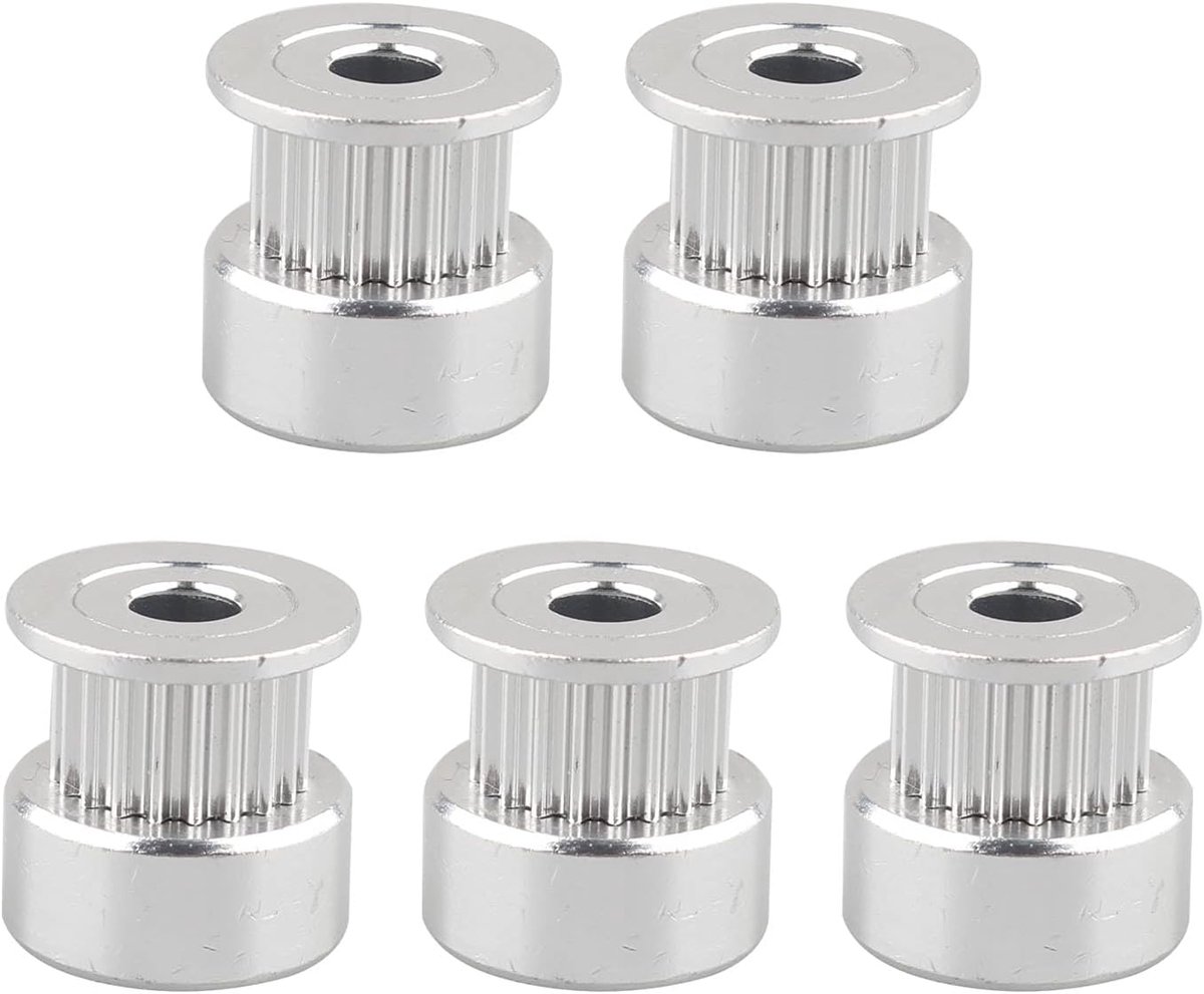 SnelShoppen - 5Pcs GT2 Timing Belt Pulley 20T 5mm Bore Aluminium voor 3D Printer - 6mm Breed - Snel en Eenvoudig te Installeren