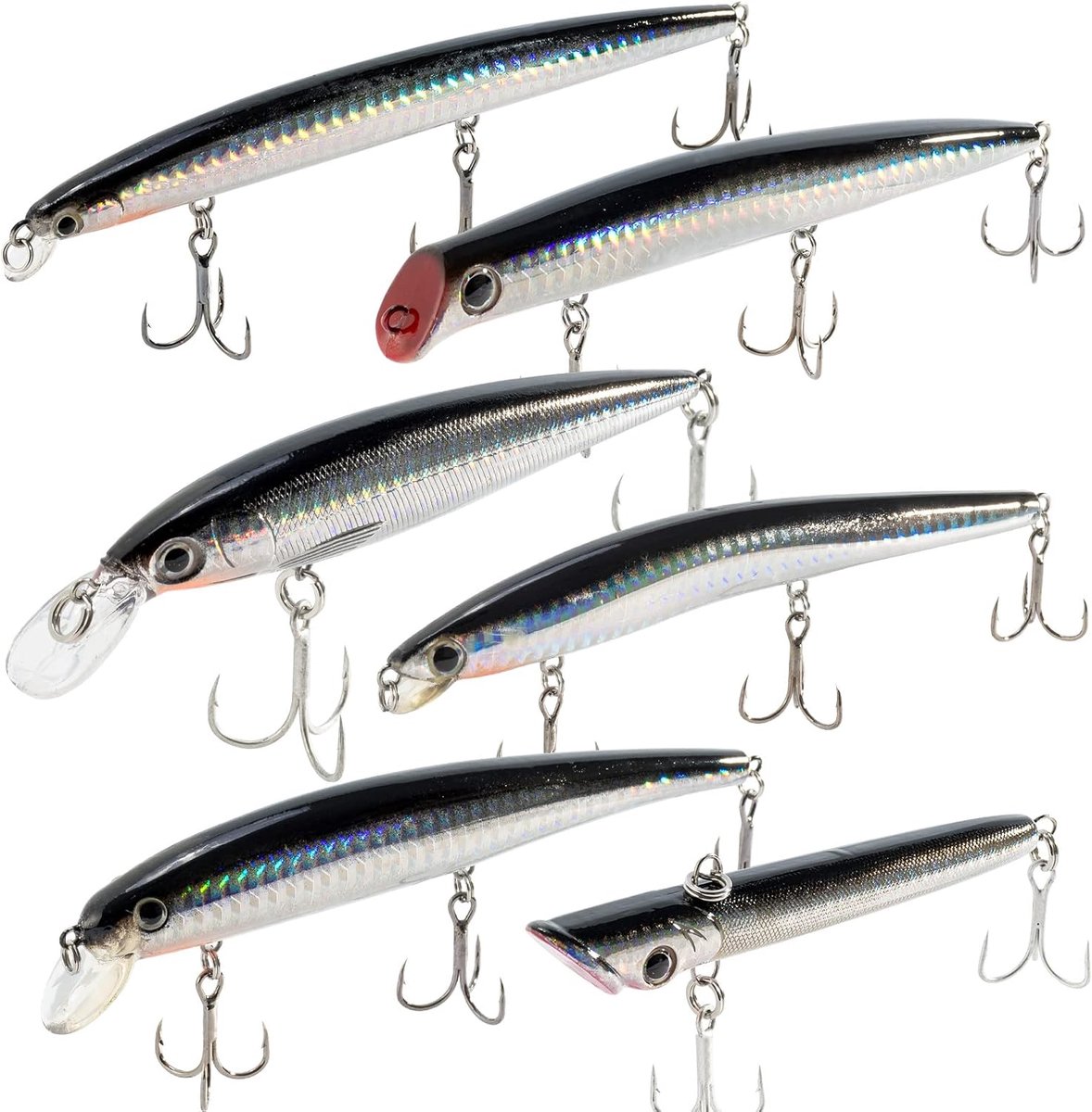 SnelShoppen - Zeebaars Lure Kit - Jerkbait, Topwater Popper, Crankbait, Mackerel, Cod & Pollock Lures - Zoutwater - 10 Stuks