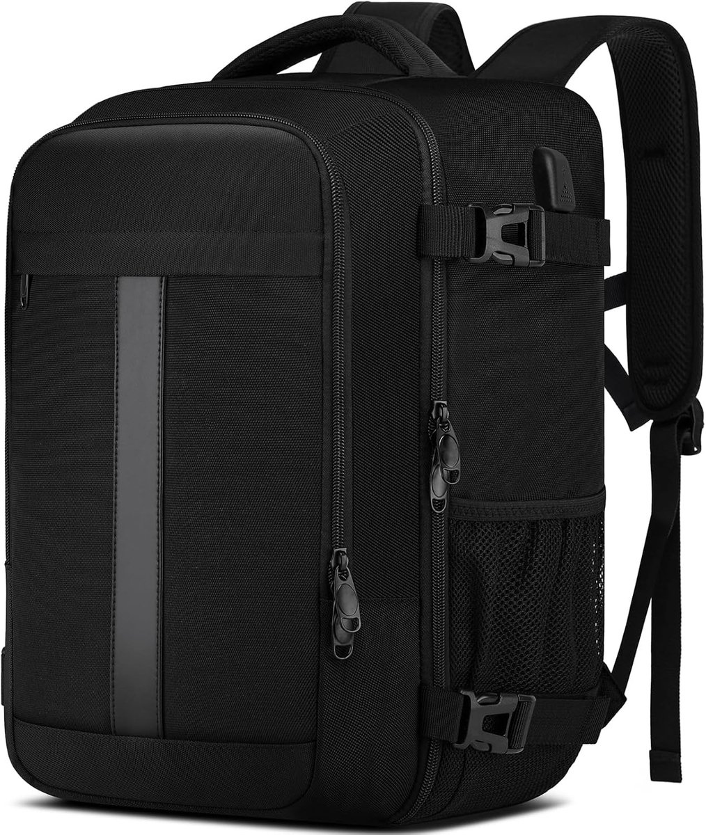 Thijox - Handbagage 40x30x20 voor Ryanair en Wizzair, 24L Kleine Reisrugzak, Werk en School Rugzak met USB-oplaadaansluiting, Geschikt voor 14 Inch La