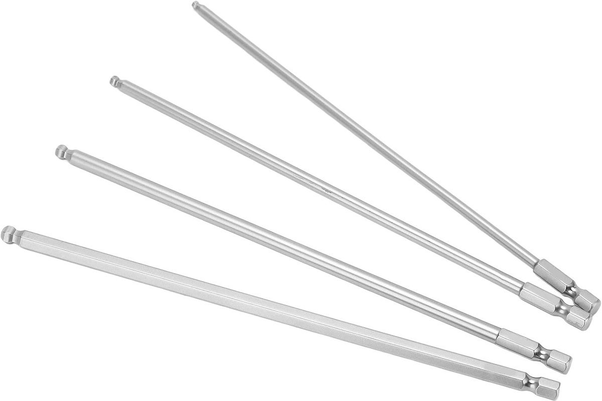 SnelShoppen - 200mm Metalen Brygle Lampen met Hexagonale Stukken - Set van 4 Stuks met Mouwen en Schroevendraaier Bits voor Efficiënt Gebruik en Inste