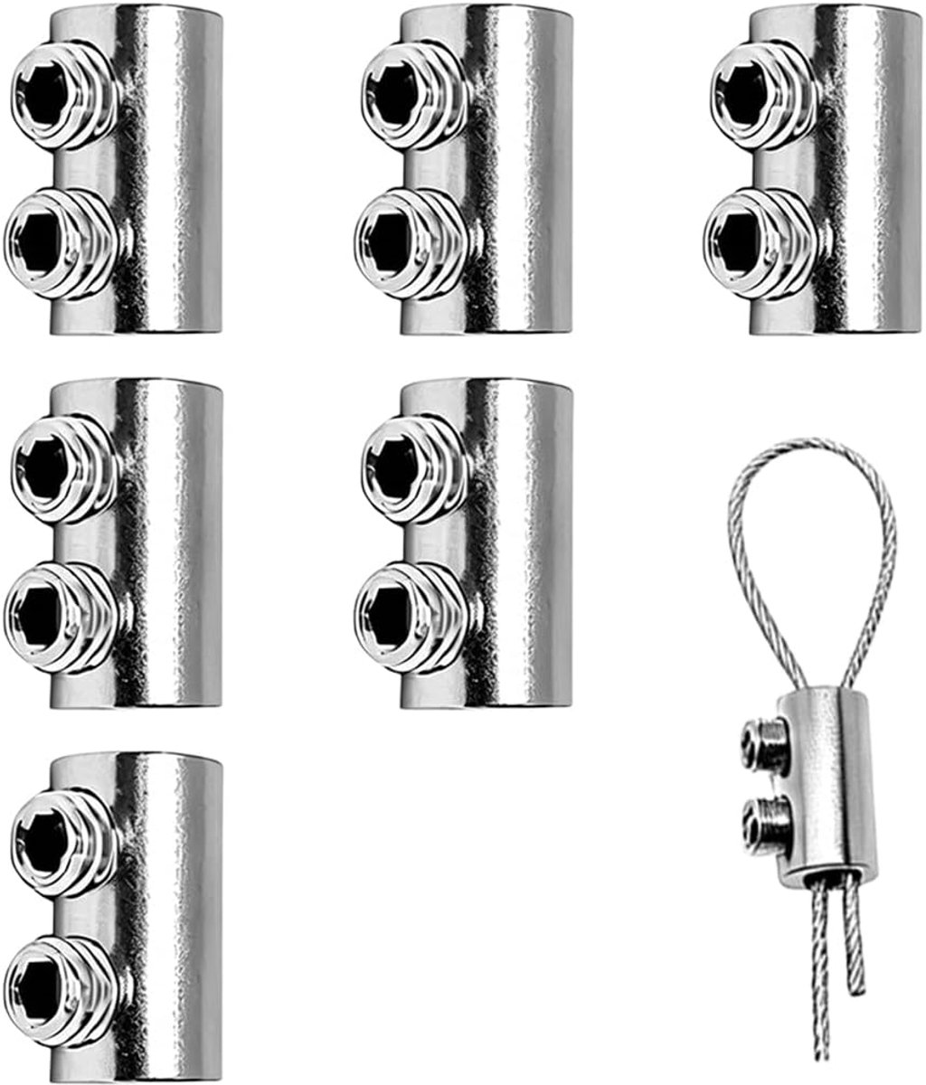 SnelShoppen - 6 Pcs Wire Cable Clips, Draad Klemmen, Elektrische Kabel Klemmen, Universele Kabel Klemmen, Stalen Kabelclips voor Binnen en Buiten, Met