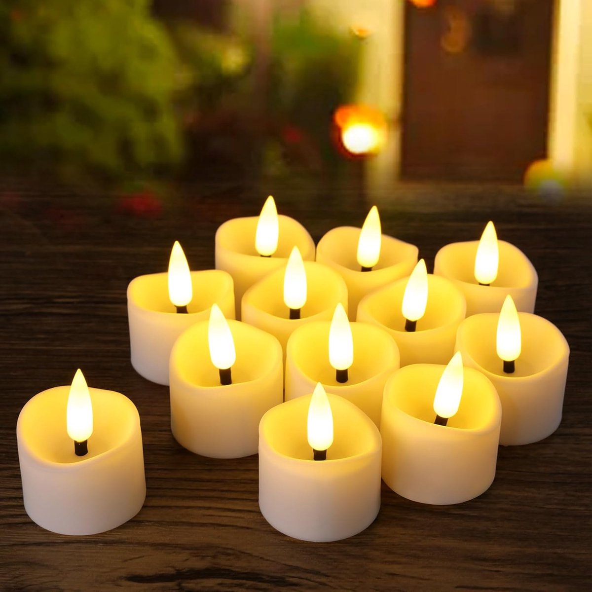 SnelShoppen - 12 Stuks Flameless Flickering LED Tealights - Batterij Aangedreven Theelichten voor Kerst, Halloween, Bruiloften, Feesten, Tuin en Binne