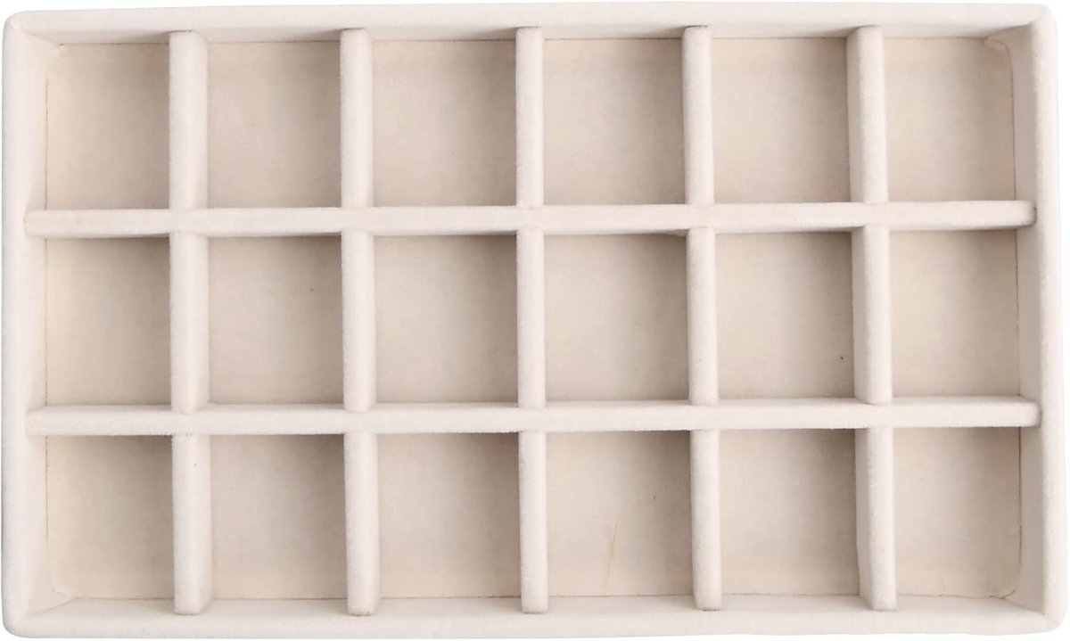 SnelShoppen - Luxe Sieraden Organizer met 18 Compartimenten, Juvelen Opbergdoos voor Oorbellen, Ringen, Armbanden, MDF en Vilt, Perfect voor Vrouwen