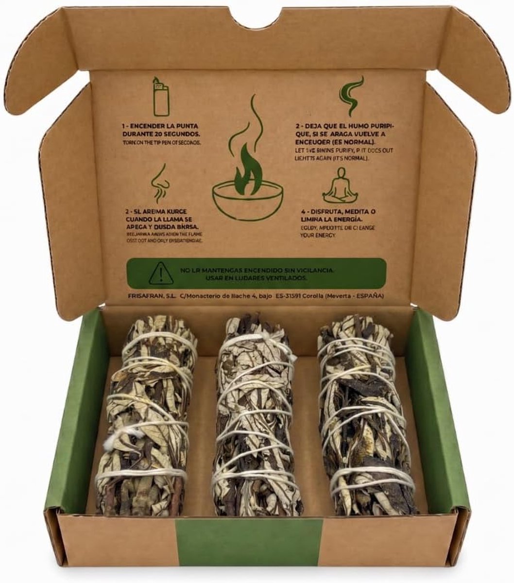 SnelShoppen - Yerba Santa Smudge Stick 10cm 3-Pack | Natuurlijke Wierook | Spicy Geur | Ontspanning | Meditatie | Thuis Parfum