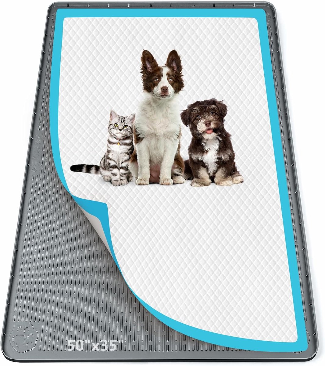 SnelShoppen - Pissing Pad Holder voor Honden, 50 x 35 inch, Silicone Pee Tray Mat, Lekvrij, Hoge Rand, Geen Gemorste Huisdier Pad Houder voor Puppy, K