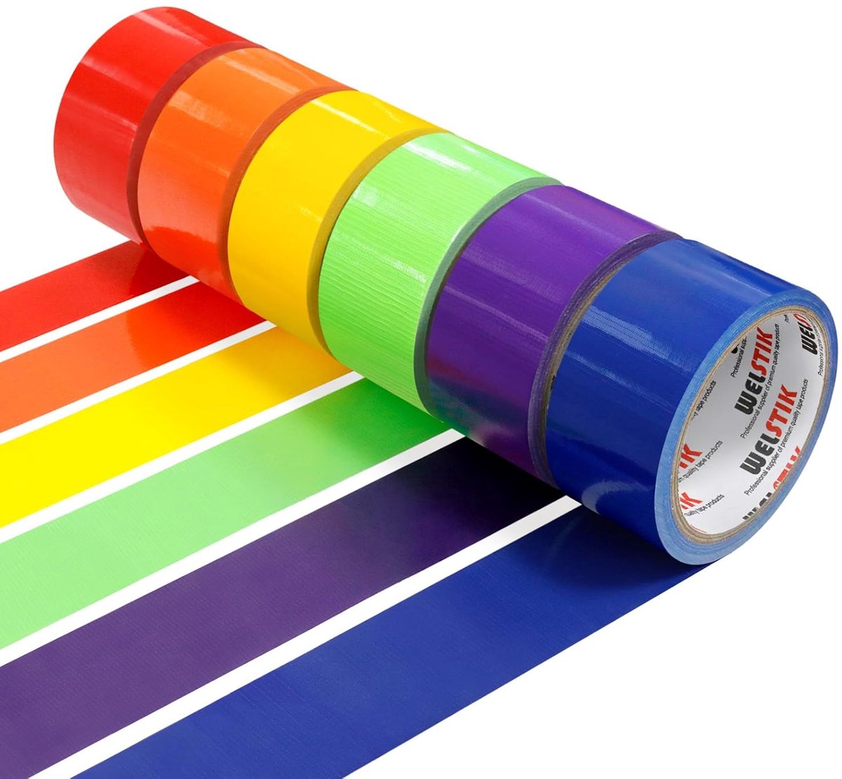 SnelShoppen - 6 Kleuren Duct Tape 50MM x 9.14M - Waterdicht, Sterk en Flexibel - Ideaal voor DIY, School, Kunstprojecten en Thuisgebruik