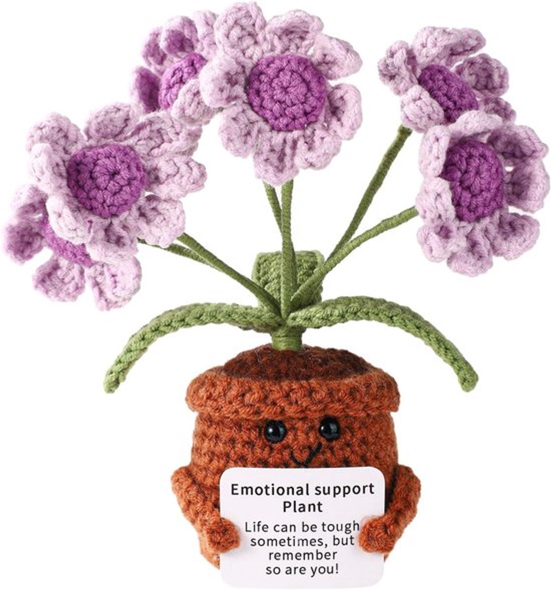 Haak Daisy Bloem voor Emotionele Ondersteuning en Motiverend Cadeau - Paars