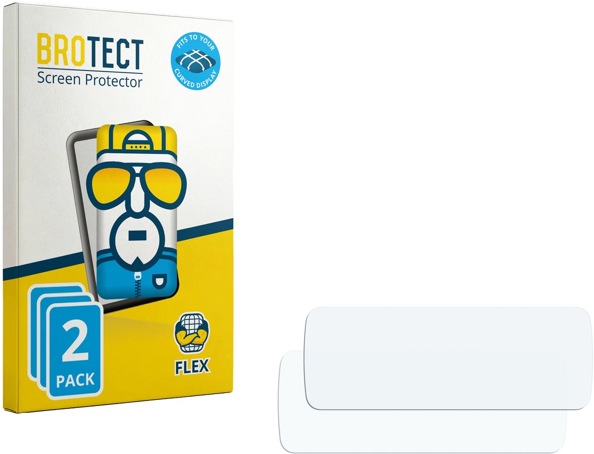 BROTECT - Screenprotector voor Samsung Galaxy Gear Fit SM-R350 - Folie Beschermfolie transparant volledig dekking - 2 Stuks