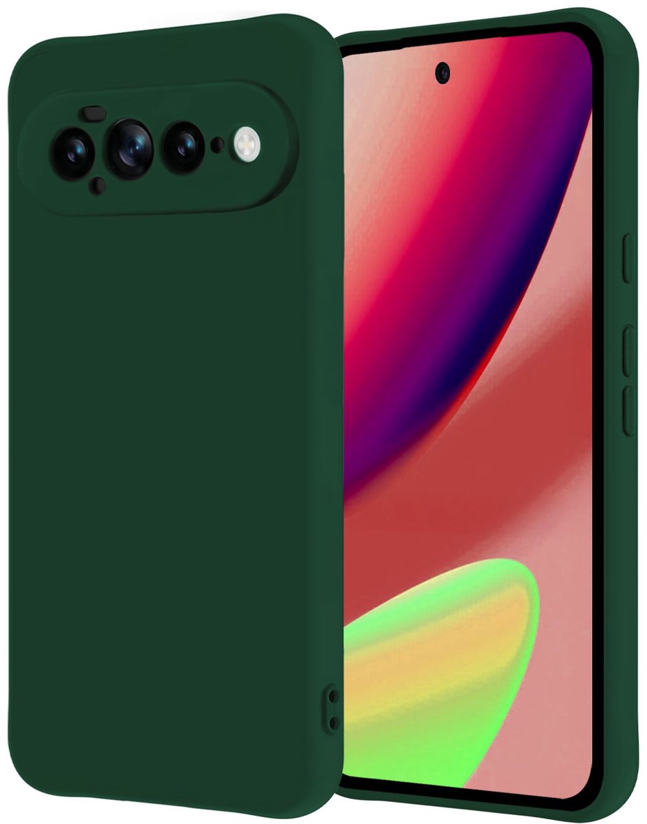 Hoesje - Geschikt voor Google Pixel 11 Pro XL - Sterk & Shockproof - Hoes Cover - Siliconen Case - Donkergroen